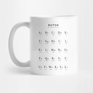 Dutch Alphabet Language Learning Chart, White Mug